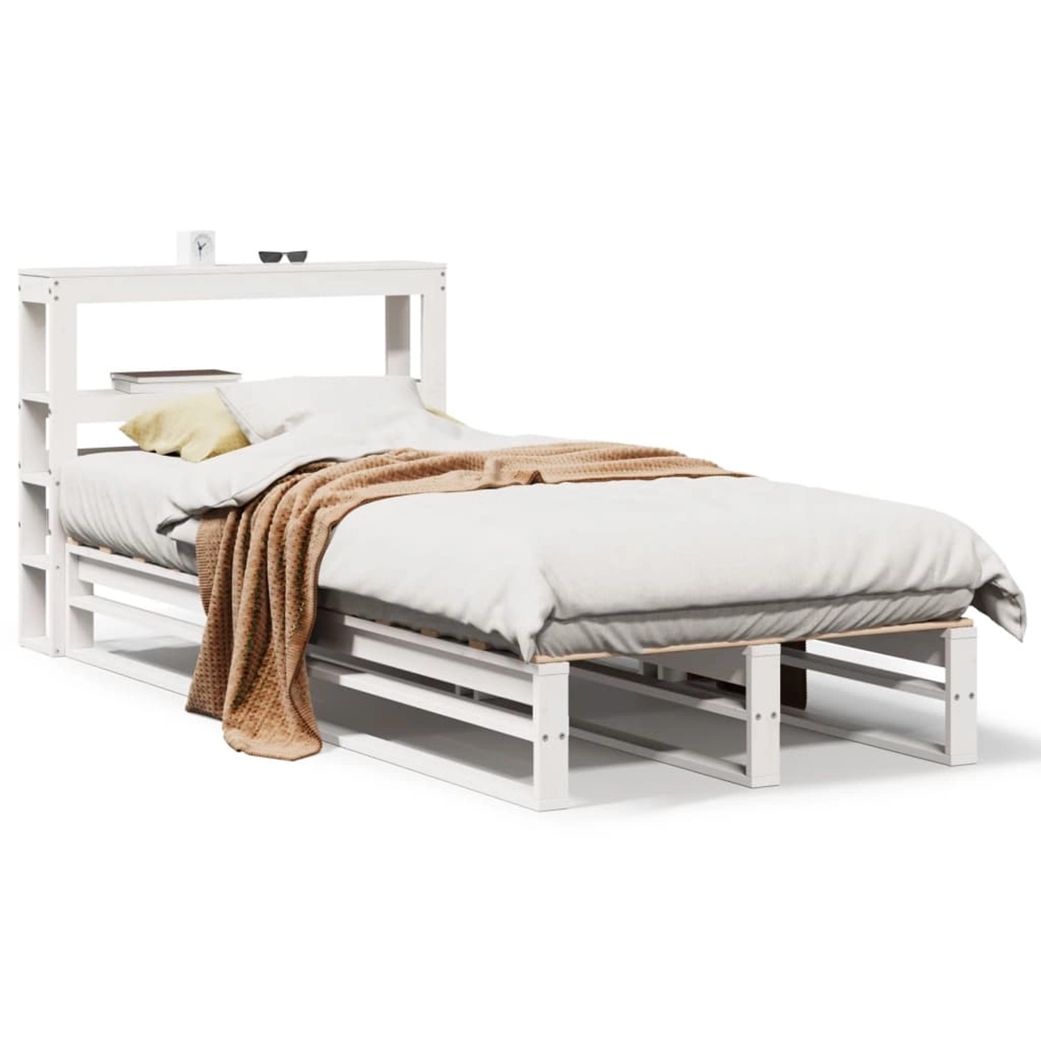 vidaXL Massivholzbett ohne Matratze Weiß 90x190 cm Kiefernholz 3306514 günstig online kaufen