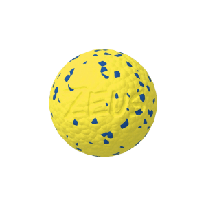 Gelb-blauer Zeus Nitro Ball L, robustes Hundespielzeug für extra Wurfweite.