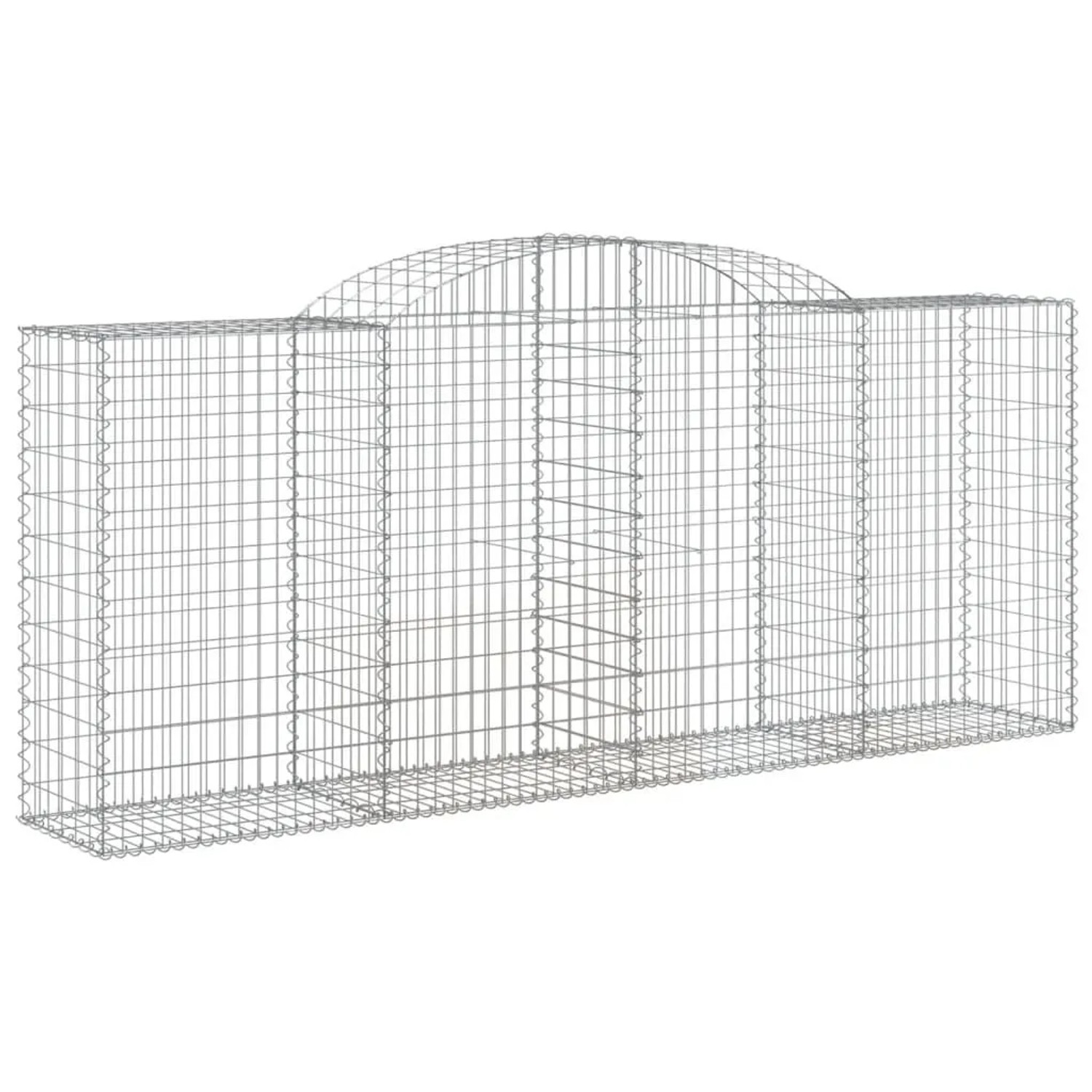 vidaXL Gabionen mit Hochbogen 7 Stk 300x50x120/140cm Verzinktes Eisen 3146724