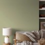 Wohnraum mit Wand in V&CO Premium-Innenfarbe Grün (Weidenbaum).