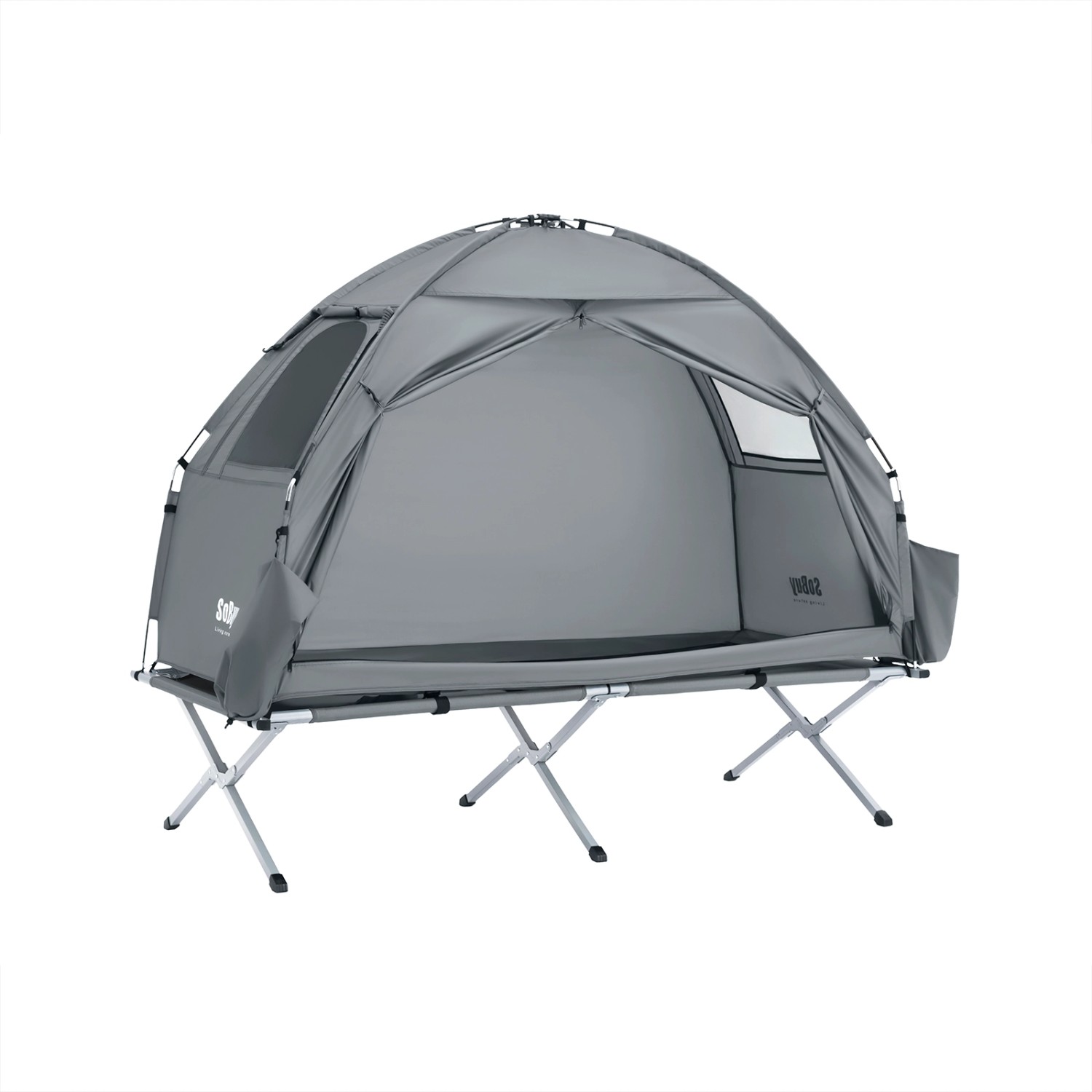 SoBuy 3in1-Zelt Campingzelt Outdoor 1 Person Grau 193x160x86cm OGS32-II-HG günstig online kaufen