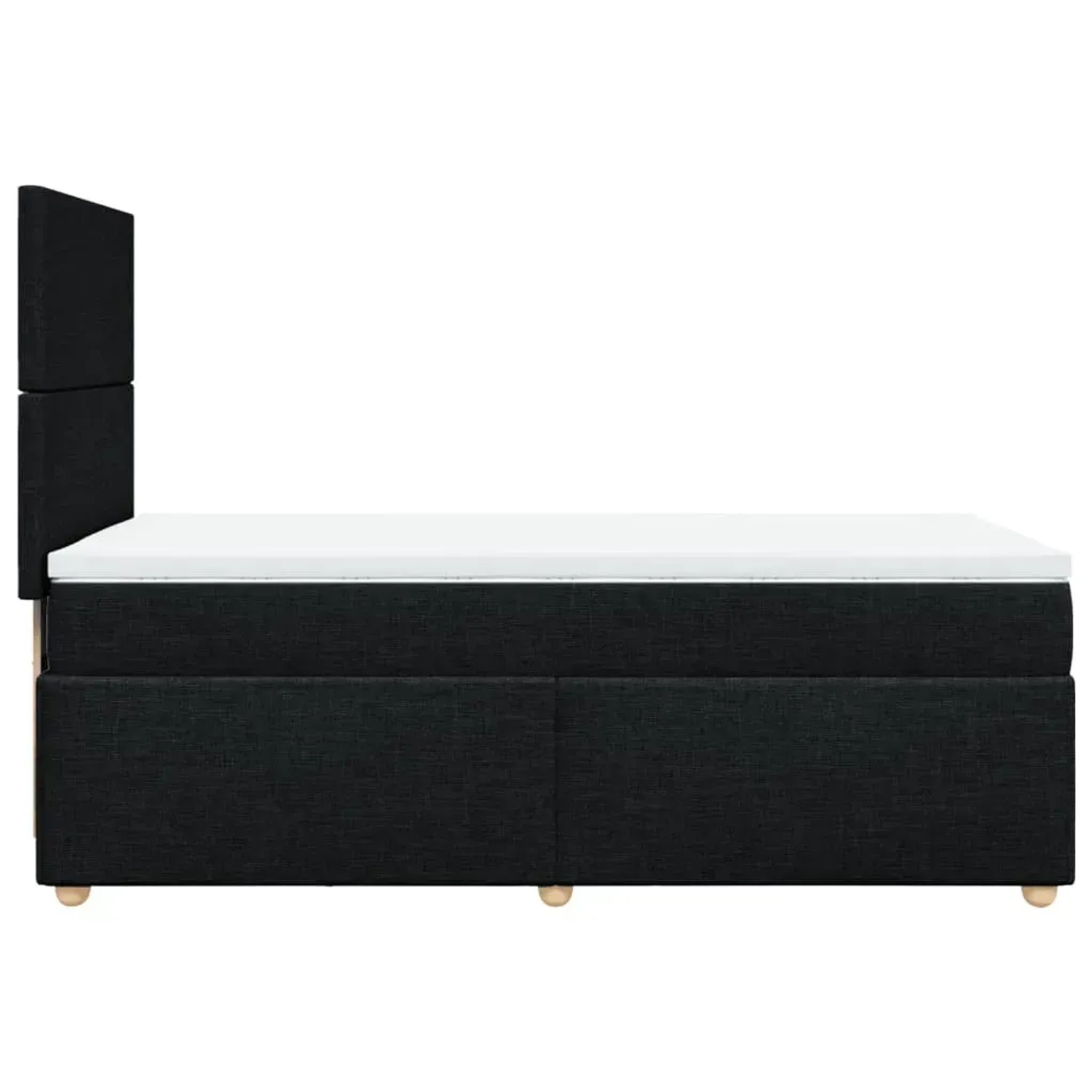 Schwarzes vidaXL Boxspringbett (80x200 cm) mit Matratze und Kopfteil.
