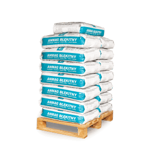 Palette mit 15 Säcken Anmag Steinkohle (5-25mm, 300kg) für Öfen und Heizungen.