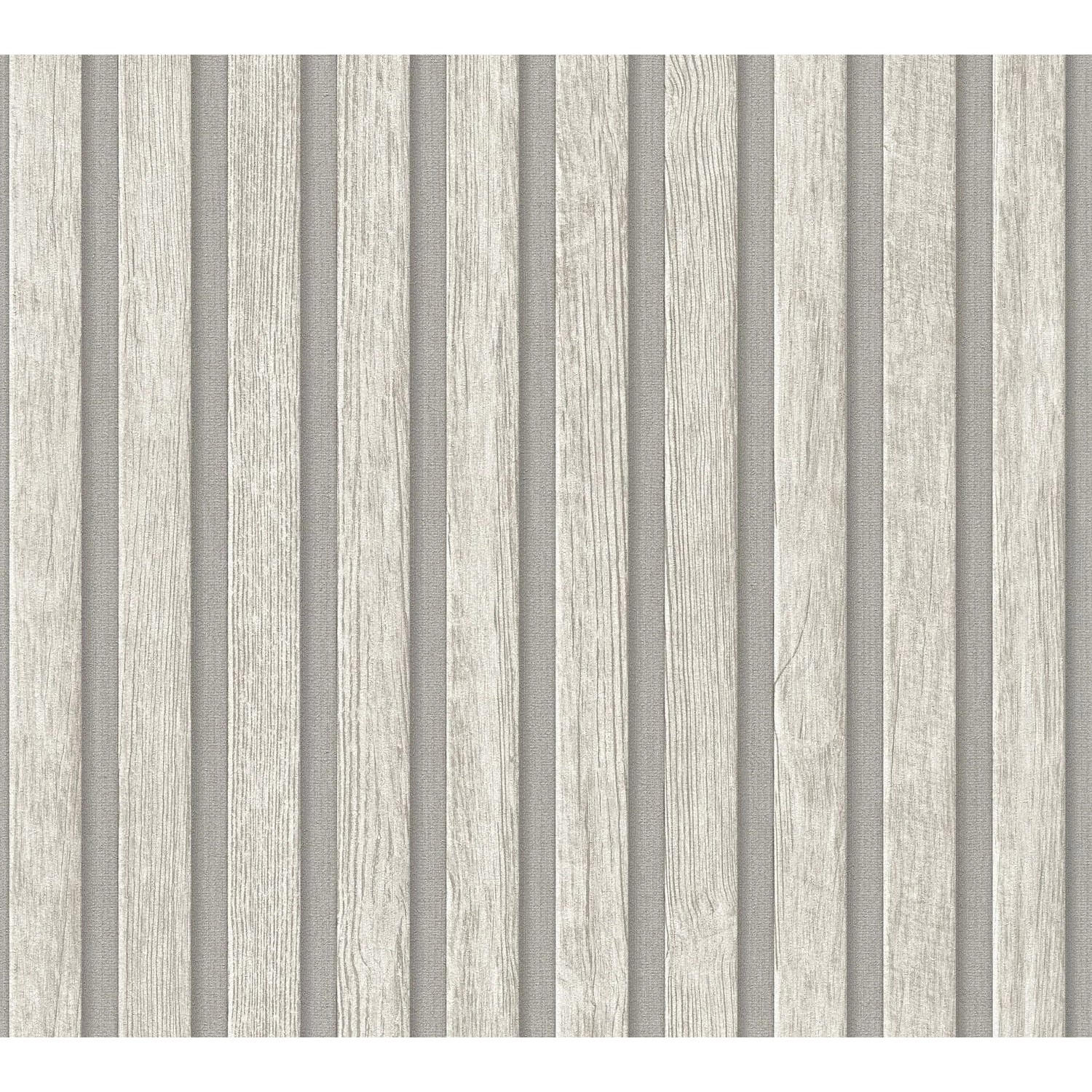 PROFHOME 391095-GU Holz Tapete Streifen Matt Grau hell-Grau 0,53 m x 10,05 günstig online kaufen