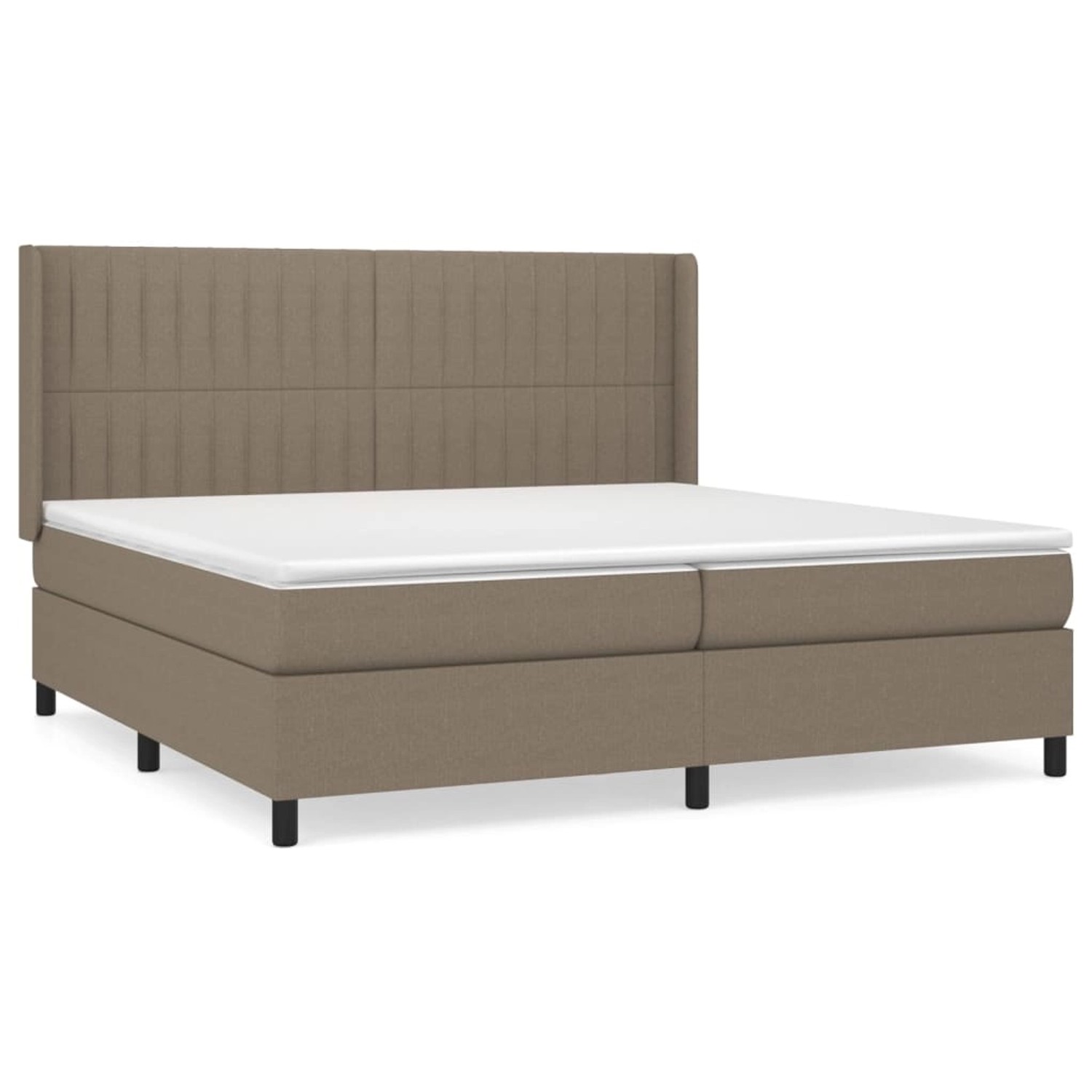 vidaXL Boxspringbett mit Matratze Taupe 200x200 cm Stoff1377532 günstig online kaufen