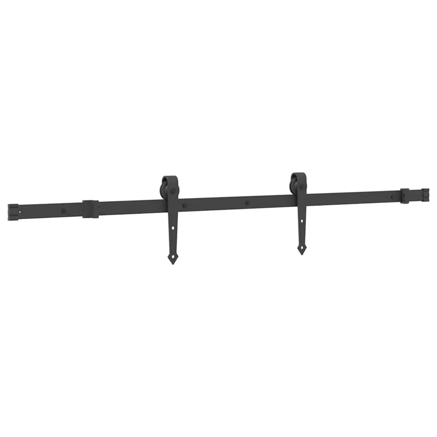 vidaXL Schiebetürbeschlag-Set 152,5 cm Stahl Schwarz 4009704