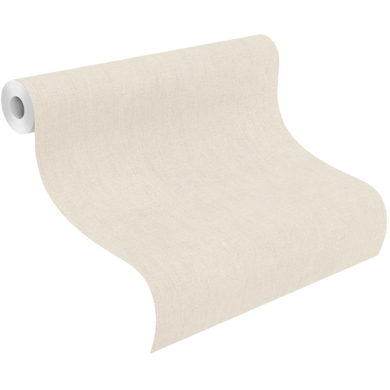 Rasch Vliestapete Florentine III, Uni Leinen Hell, Rolle. Dekorative Tapete mit Leinenstruktur in Beige.