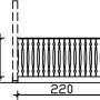 Technische Zeichnung: Skan Holz Brüstung Balkonschalung 220x96 cm, Fichte Eiche hell, Zubehör Terrassenüberdachung.