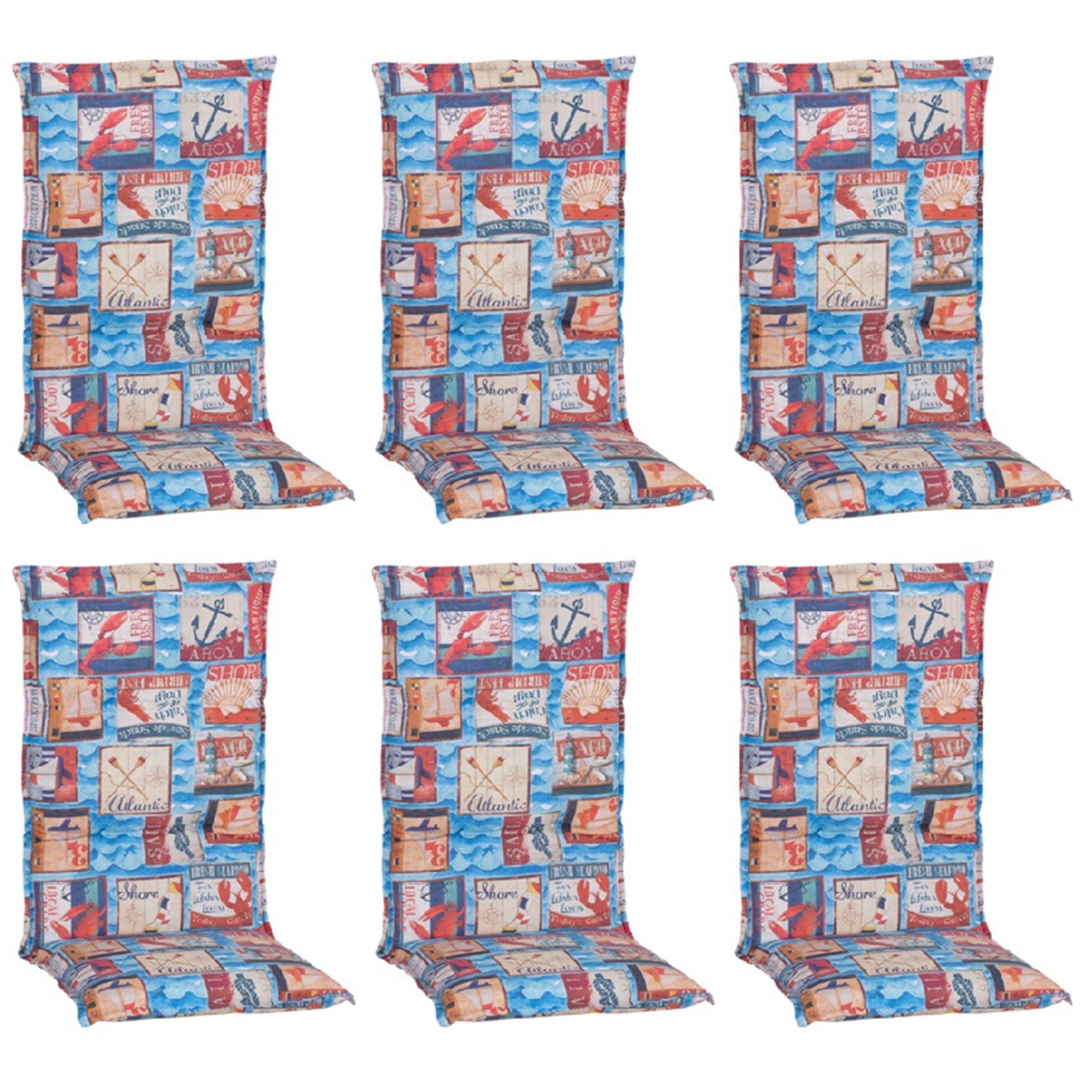 Beo Sitzauflage Hochlehner Togo 6er Set Maritim Hellblau günstig online kaufen