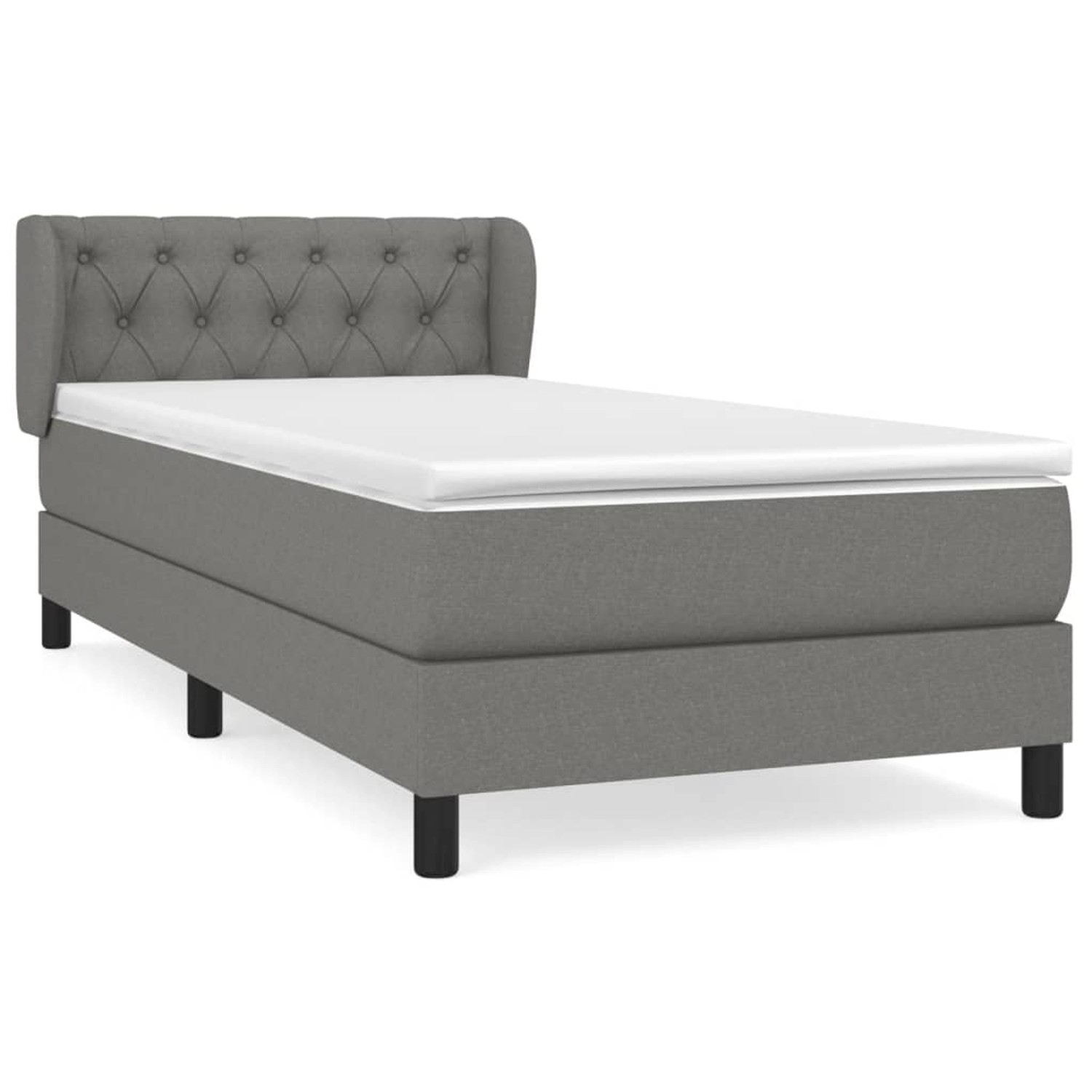 vidaXL Boxspringbett mit Matratze Dunkelgrau 80x200 cm Stoff1396604 günstig online kaufen