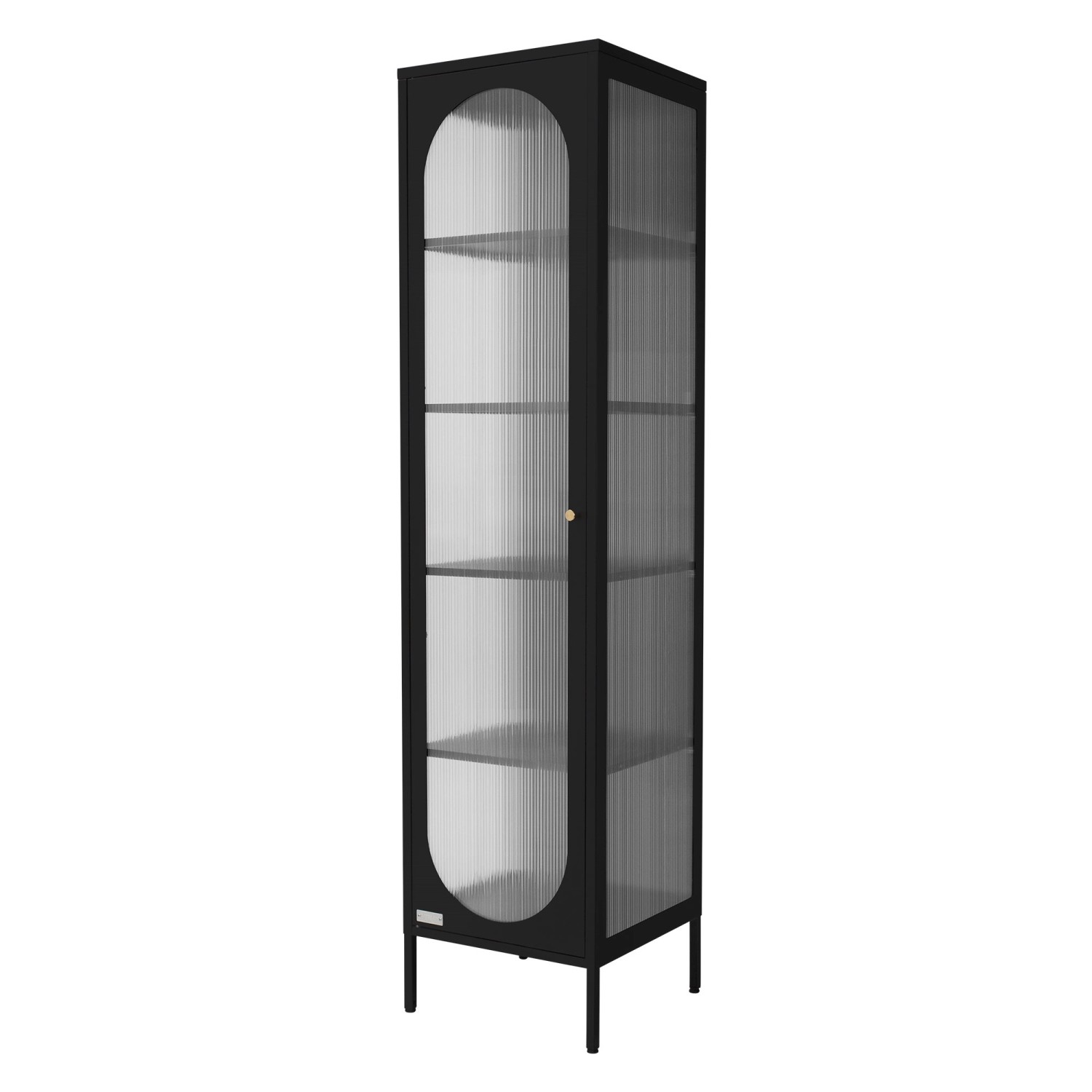 ML-Design Vitrinenschrank 42x175x40 cm Schwarz Schmale Vitrine Stahl günstig online kaufen