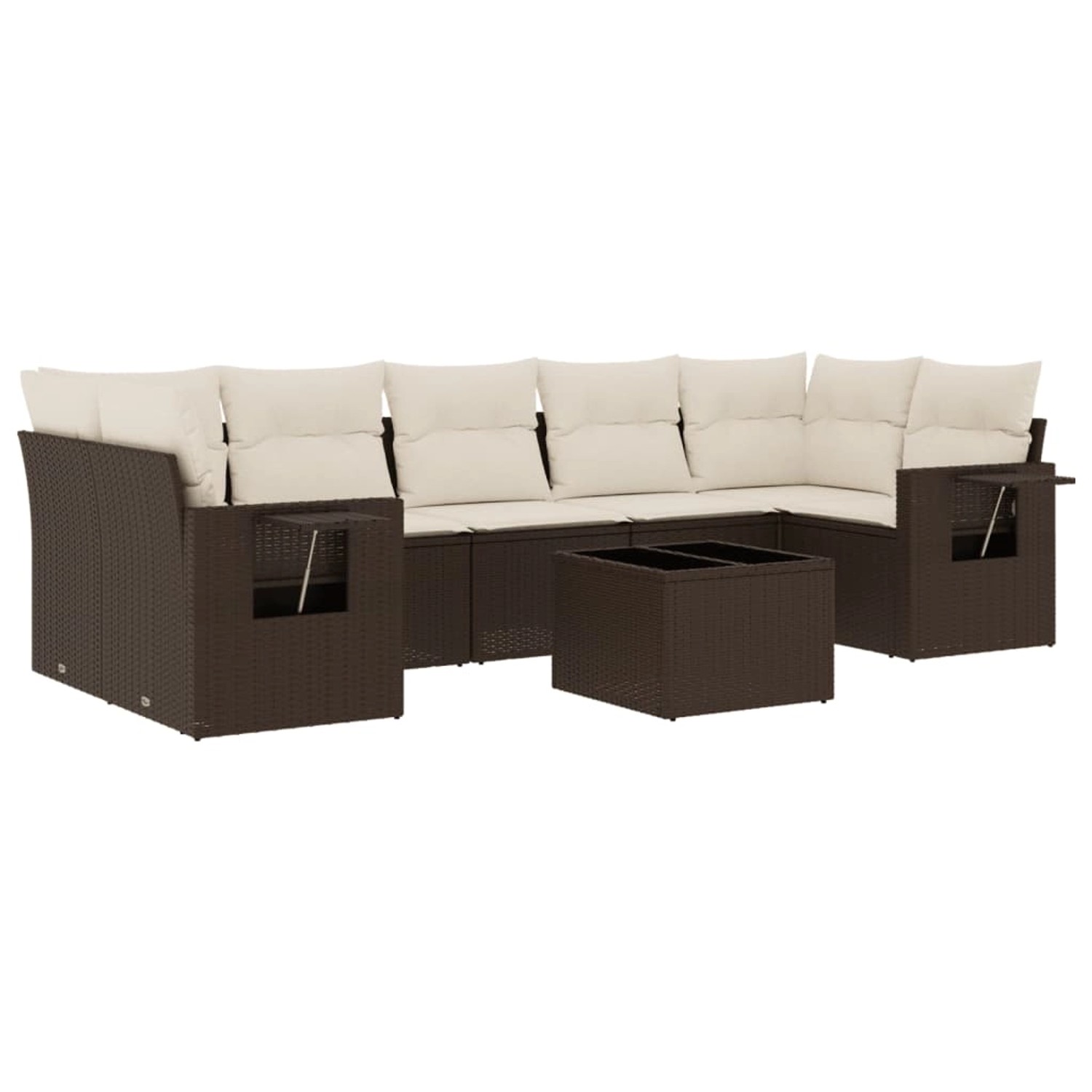 vidaXL 8-Tlg Garten-Sofagarnitur mit Kissen Braun Poly Rattan 3219942 günstig online kaufen