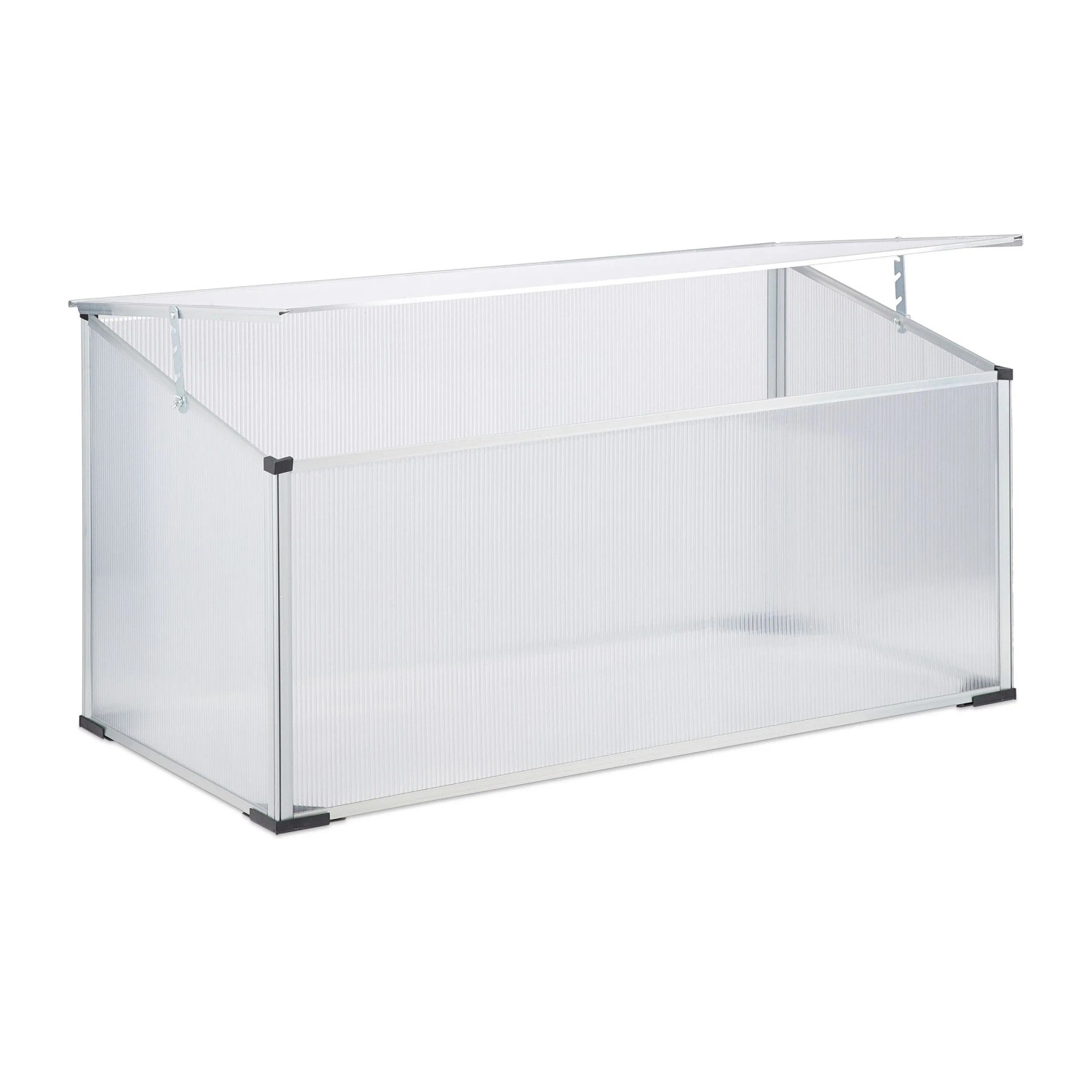 Relaxdays Frühbeet Aluminium Transparent Witterungsbeständig Lichtdurchlässig 100 cm x 50 cm x 50 cm 1,6 kg