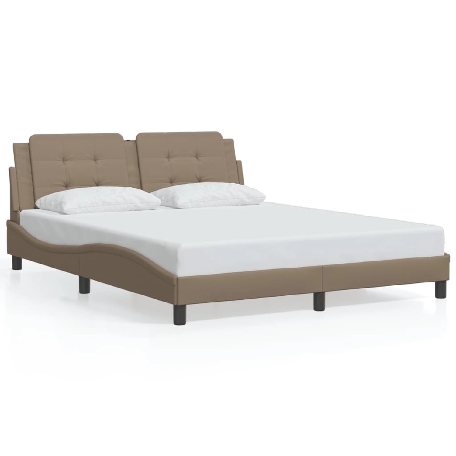 vidaXL Bettgestell ohne Matratze Zadar Cappuccino-Braun 160x200 cm Kunstled günstig online kaufen