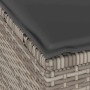 Detailaufnahme: Graue vidaXL Garten Essgruppe aus Poly Rattan mit Sitzkissen.