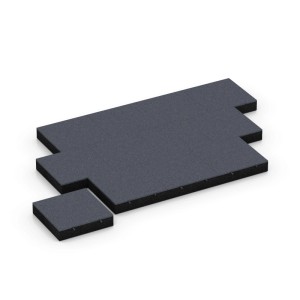 WARCO Fallschutzplatten in Schiefergrau, 50x50x11 cm, für sichere Spielplätze.