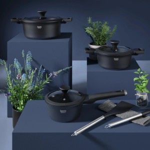 Gourmesto Kochtopfset Black Line Schwarz, 3-teilig