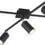 Moderne, schwarze Trio Deckenleuchte Marley mit 5 Strahlern für flexible Beleuchtung.