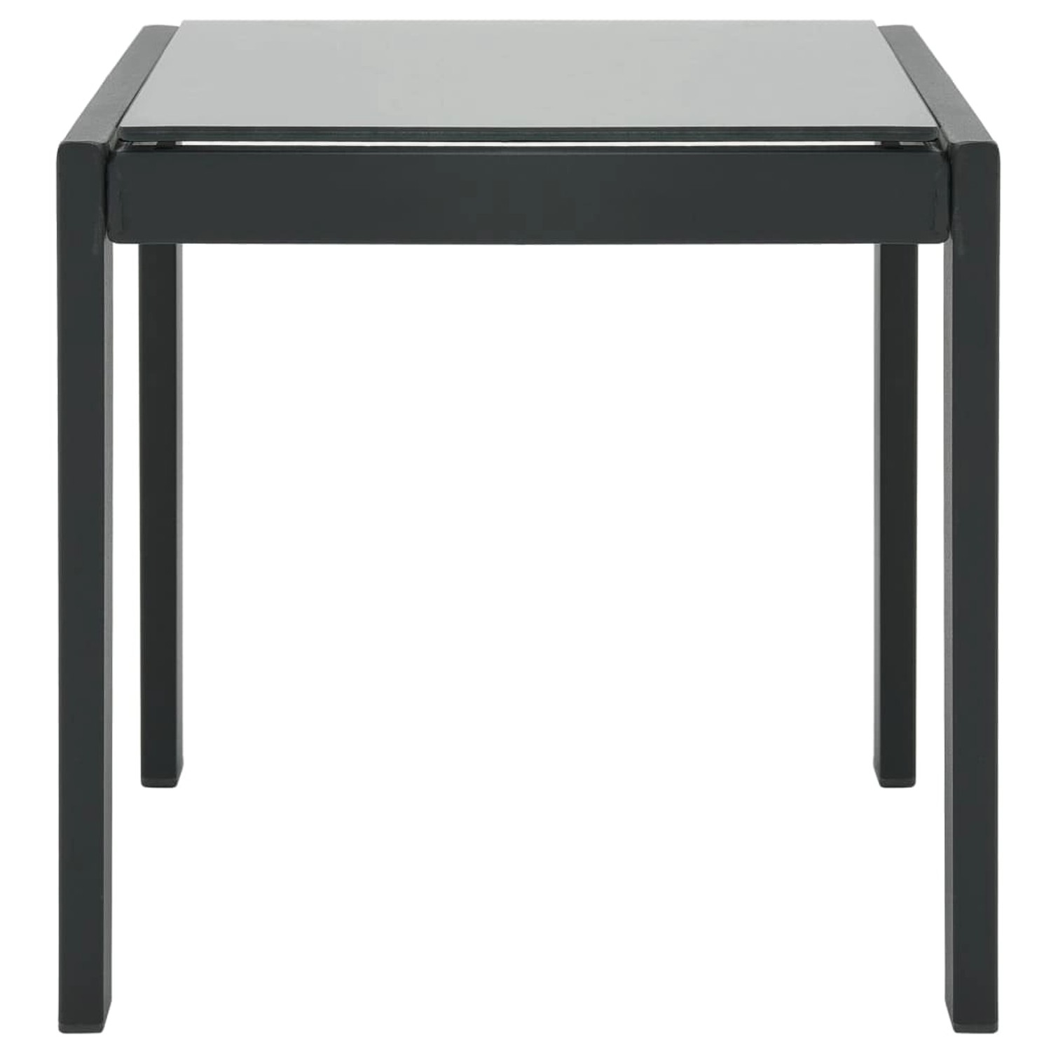 Beistelltisch aus Stahl für VidaXL Sonnenliegen Set, quadratisch, grau.