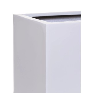 Detailansicht: Weißer Vivanno Elemento Pflanzkübel, 59x30x75 cm, Fiberglas.