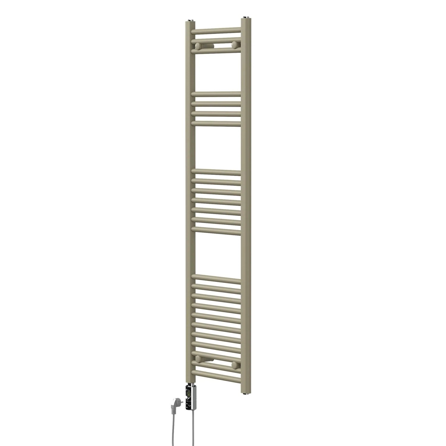 LuxeBath Handtuchheizkörper Elektrisch 600W Beige 400 x 1500 mm Badheizkörper Gerade mit Seitenanschluss