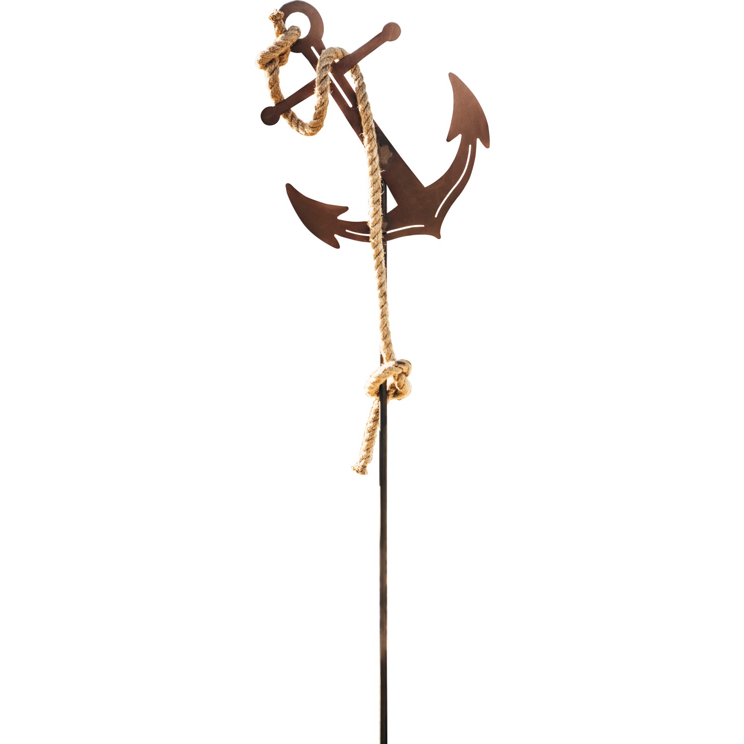 Ferrum Art Design Gartenstab "Anker" Höhe 140 cm Rostbraun