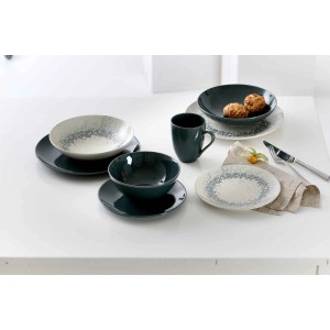 Ritzenhoff & Breker Cecina Speiseteller Graphit 6er Set. Geschirr mit Tellern, Schalen und Tasse.