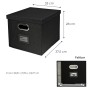 Schwarze HMF Aufbewahrungsbox mit Deckel, geeignet für DIN A4 Hängeregister und Kallax Regale.