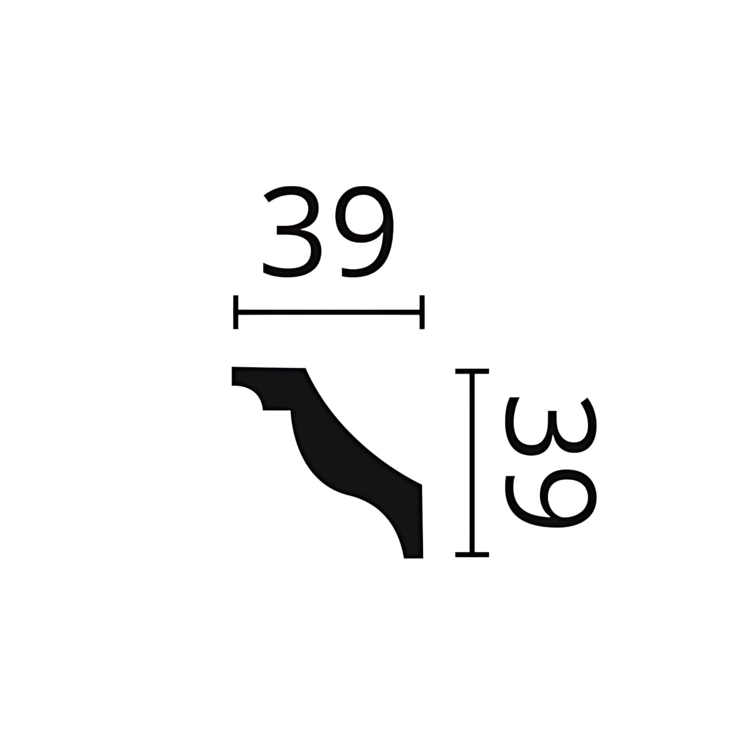 Detailaufnahme NMC Z15-Box ARSTYL Eckleiste, Maße 39x39 mm, für Paneele und Decken, weiß.