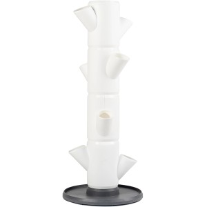 Weißer Gusta Garden Erdbeerturm Sissi Strawberry für 9 Pflanzen im Vertikal Garten.