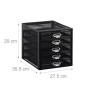 Relaxdays Schubladenbox A4 Stahl Schwarz Rutschfest Beschriftbar 29 cm x 27,5 cm x 35,5 cm 3,8 kg_4