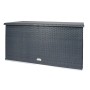 Anthrazitfarbene Wilk Aufbewahrungsbox in Rattanoptik mit Gasdruckfedern, 61x118x64 cm.