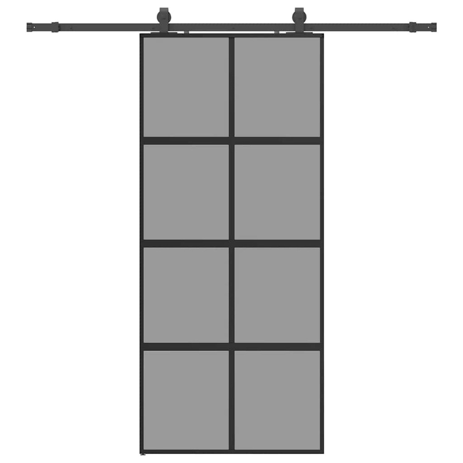 vidaXL Schiebetür mit Beschlag Schwarz 90x205 cm Hartglas 3375896 günstig online kaufen