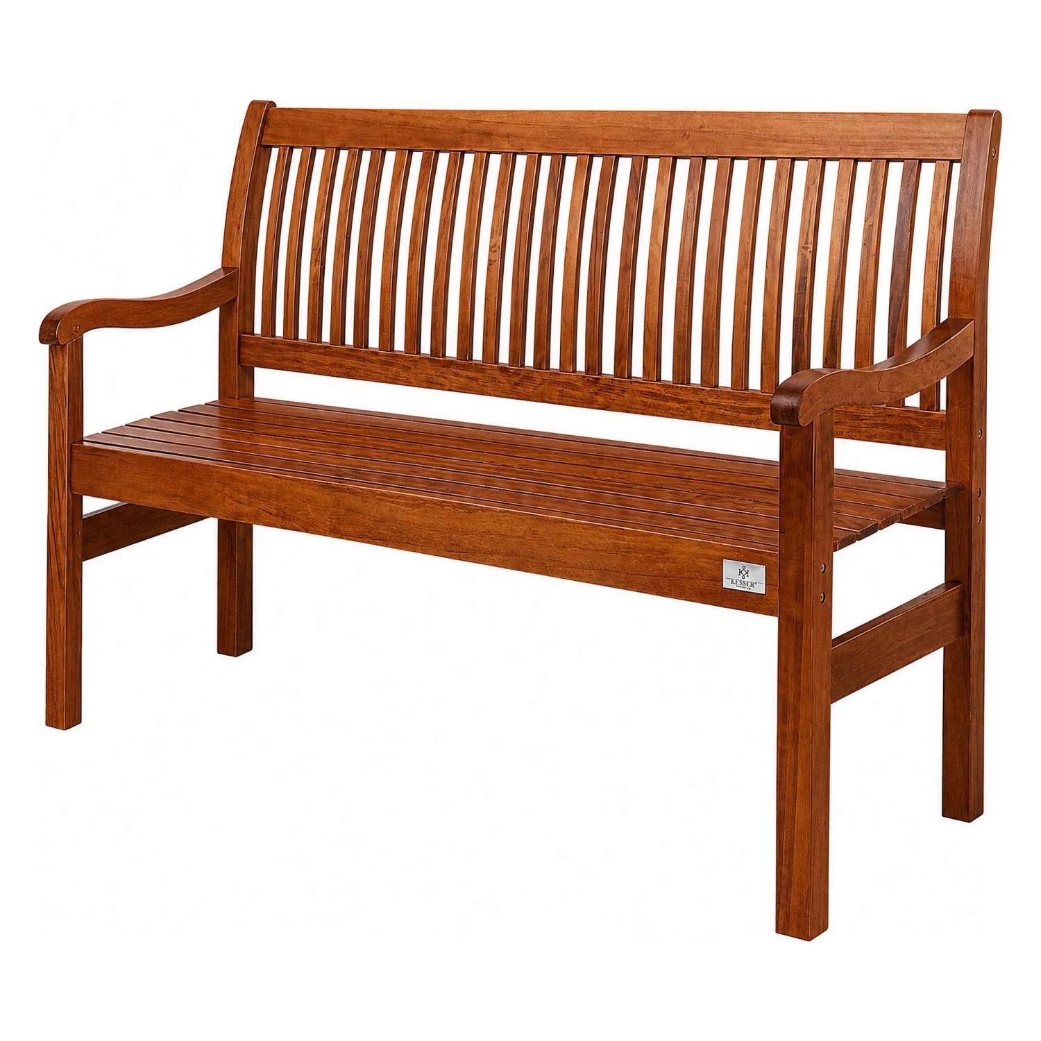 KESSER Massivholz Gartenbank Wetterfest für 3-4 Personen 125 cm Dunkelbraun
