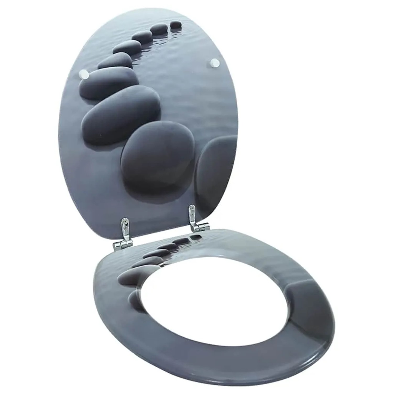 vidaXL Toilettensitz MDF Deckel Steine 140804