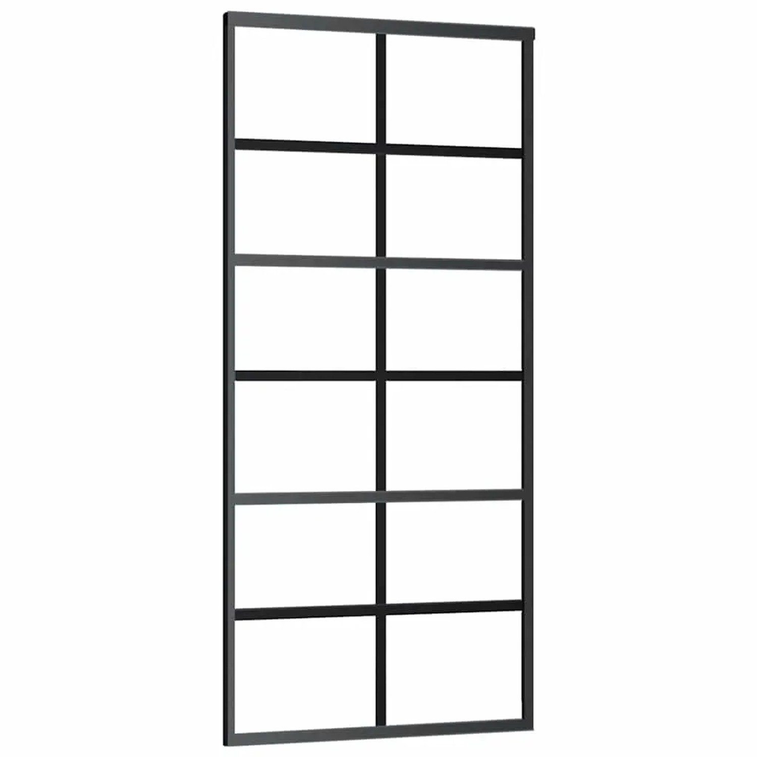 vidaXL Schiebetür ESG-Glas und Aluminium 90x205 cm Schwarz 151018
