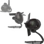 Vornado Zippi Tischventilator in Schwarz, kompakt und mit flexiblem Rotor für sichere Nutzung.