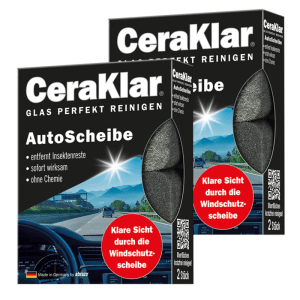 abrazo CeraKlar AutoScheibe Schwämme, 2er Pack zur Reinigung von Windschutzscheiben im Autozubehör.