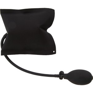 Schwarzes ELLIX Montagekissen, aufblasbar, 25x19,5cm, mit Pumpe zum Anheben und Justieren.