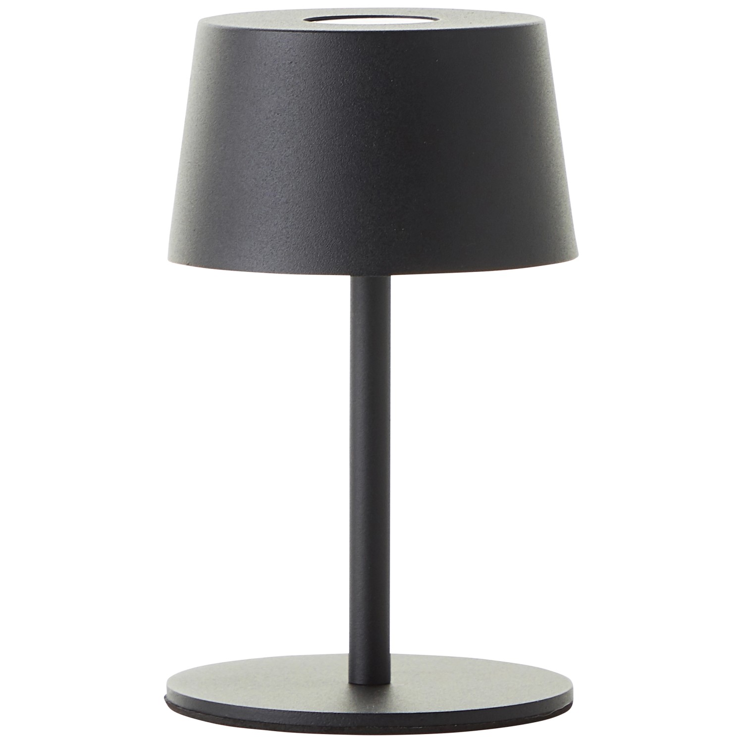 Schwarze Brilliant Akku-Tischleuchte Jona, 25 cm, für Innen & Außen. Dekoleuchte mit Touchdimmer.