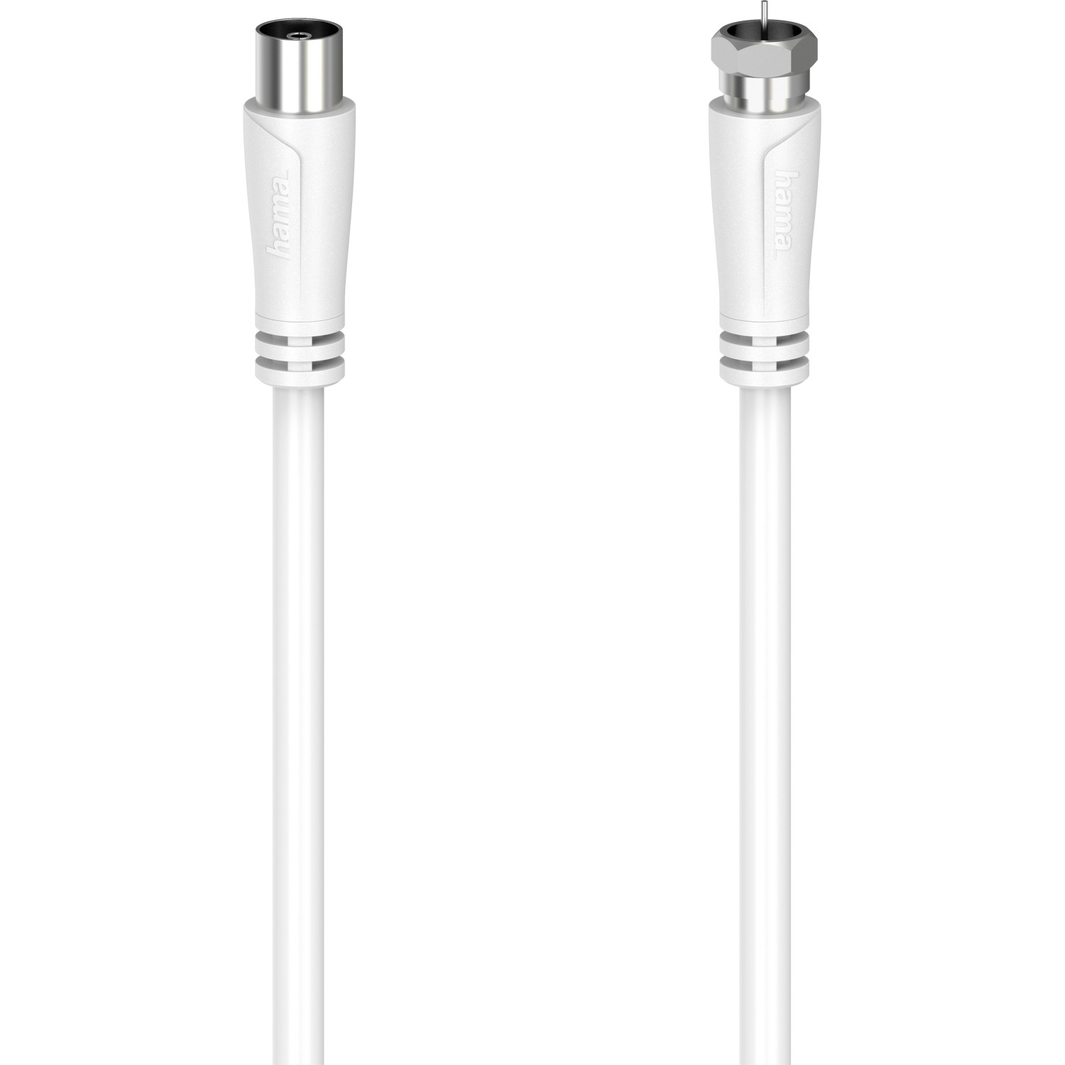 Hama Antennen-Kabel SAT-Anschlusskabel F-Stecker/Koax-Kupplung 90 dB Weiß 1,5 m