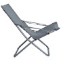 Grauer Furnicato Klapp-Strandstuhl, verstellbare Rückenlehne, ideal für Garten, Camping und Strand.