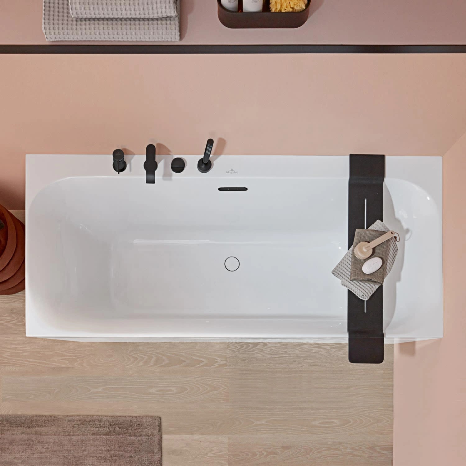 Villeroy & Boch Rechteckwanne Loop & Friends, 170x75 cm, Weiß Alpin, Aufsicht.