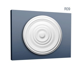 Weiße ORAC DECOR Deckenrosette R09 LUXXUS, klassisch, 48,5 cm Durchmesser.