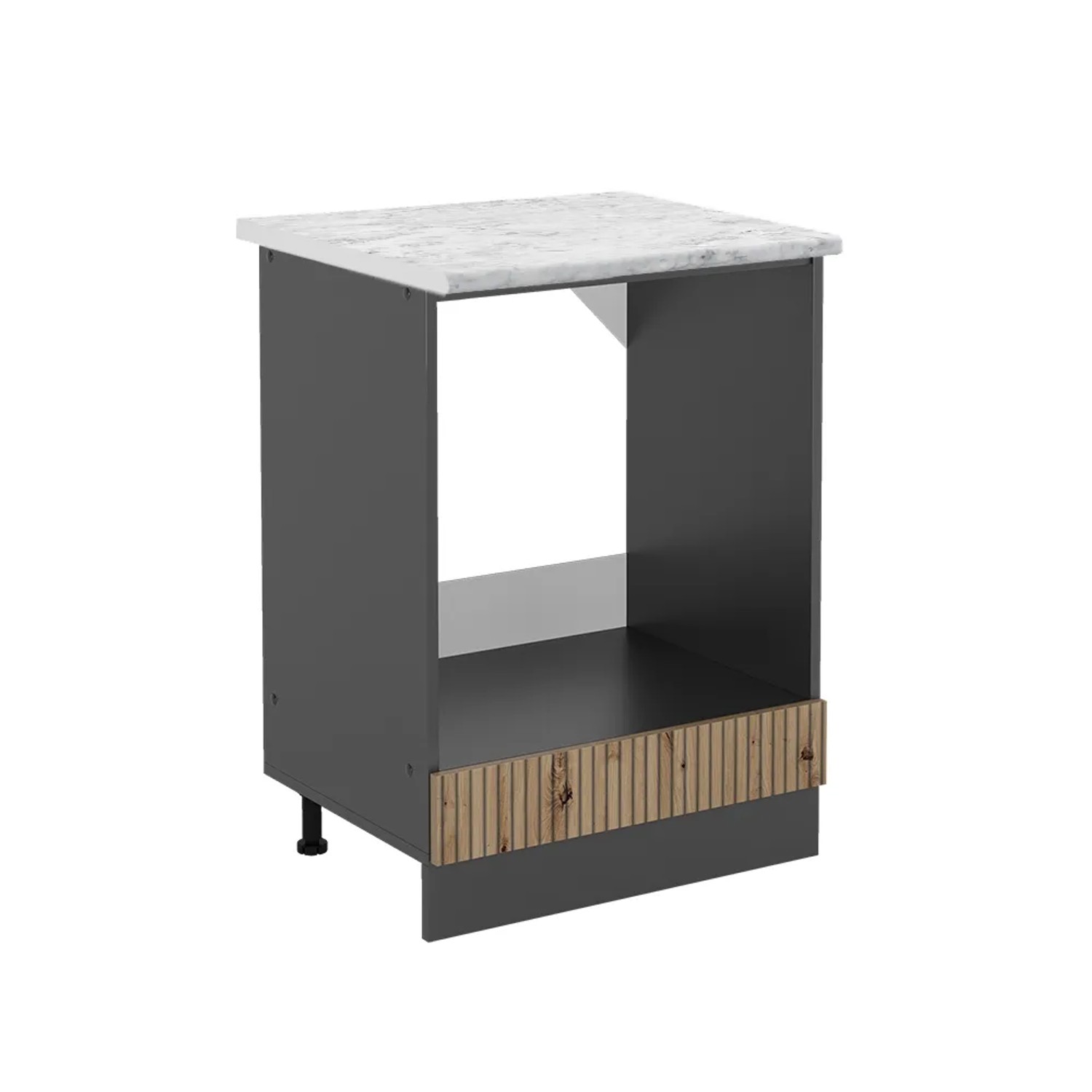 Vicco Herdumbauschrank R-Line Artisan-Eiche/Anthrazit 60 cm AP Marmor