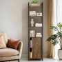 Vasagle Bücherregal, 159,5 cm hoch, braun-schwarz, mit Regalen und Schrankfach im Wohnzimmer.