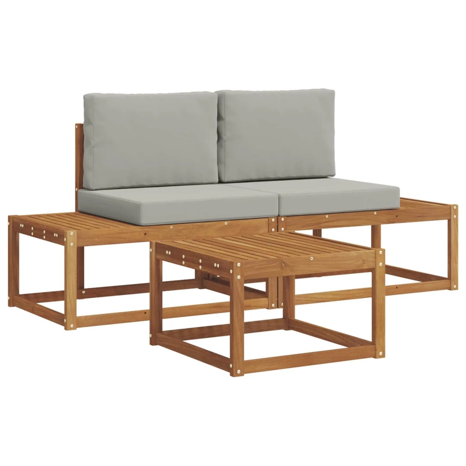 vidaXL Outdoor-Sofagarnitur mit Kissen 3-Tlg Natur 3366944