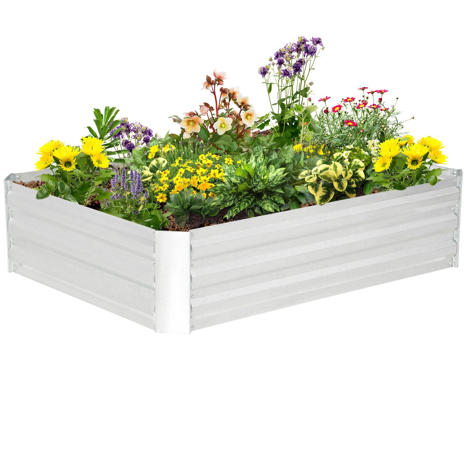 Outsunny Garten-Bett Stahl Silber 120B x 90T x 30H cm günstig online kaufen
