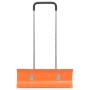 Orangefarbener vidaXL Schneeschieber mit Teleskopgriff aus Stahl, 96 cm breit.