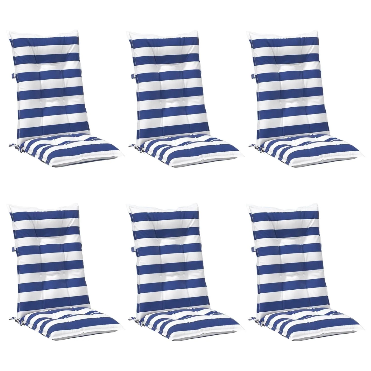 vidaXL Outdoor-Kissen 6 Stück Blau und Weiß 120 x 50 x 7 cm Stoff 42040529
